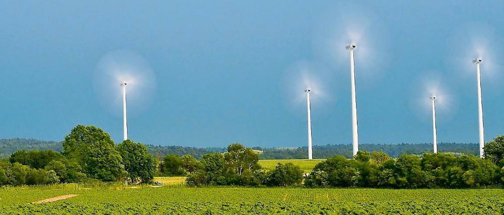 Schnell drehen sich die Rotoren von Windenergieanlagen.