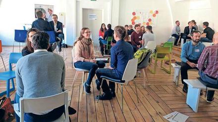 Im Rahmen der Berlin Science Week kamen 2017 mehr als 30 Postdoktoranden des P21-Netzwerks zum "Enterprise Fair: Digital Start-up Ecosystem". 
