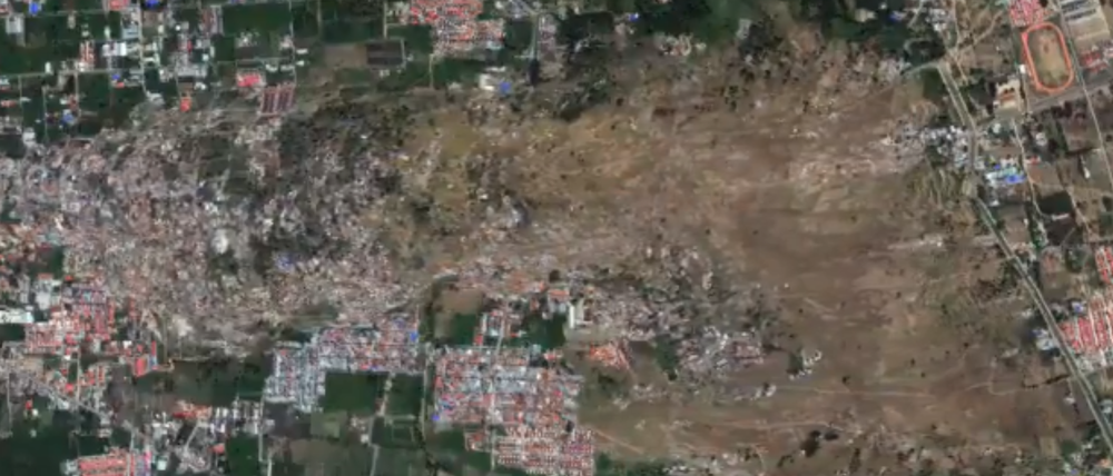 In Palu im Ortsteil Balaroa sind nach den Beben am 28. September rund 1000 Häuser verschwunden.