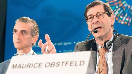 IWF-Chefökonom Maurice Obstfeld bei seiner Präsentation auf Bali. 