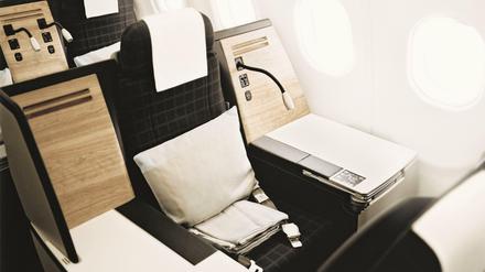 Holzklasse. Die Swiss Business Class gilt als eine der besten Optionen aus Europa.