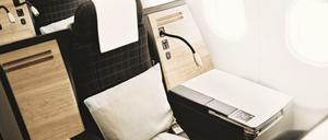 Holzklasse. Die Swiss Business Class gilt als eine der besten Optionen aus Europa.