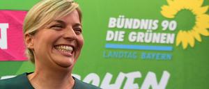 Die bayerische Spitzenkandidatin Katharina Schulze von Bündnis 90/Die Grünen im Landtag nach den ersten Wahlergebnissen.