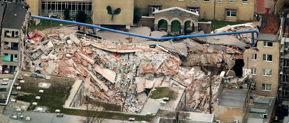 Die Trümmer des Stadtarchivs im Jahr 2009.
