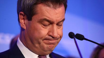 Angespannte Lage. Ministerpräsident Markus Söder (CSU) sieht ein "schmerzhaftes Ergebnis" für seine CSU.
