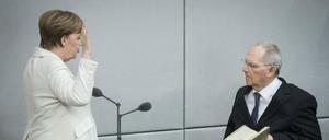 Bundeskanzlerin Angela Merkel und Bundestagspräsident Wolfgang Schäuble. 