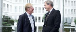 Wie stabilisiert man das Tarifsystem: DGB-Vorsitzende Reiner Hoffmann und Ingo Kramer, Präsident der Arbeitgeberverbände (BDA) haben unterschiedliche Antworten darauf, kommen aber sonst gut miteinander klar.