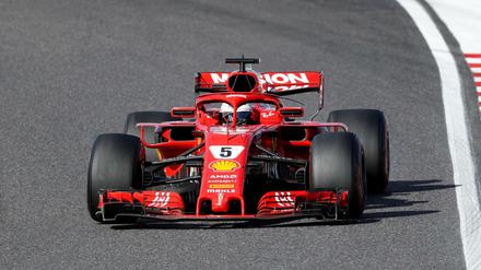 Fuhr noch nicht so gut. Sebastian Vettel im Ferrari-Cockpit.