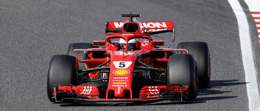 Fuhr noch nicht so gut. Sebastian Vettel im Ferrari-Cockpit.