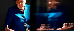 Bundeskanzlerin Merkel bei ihrer Regierungserklärung am Mittwoch im Bundestag.
