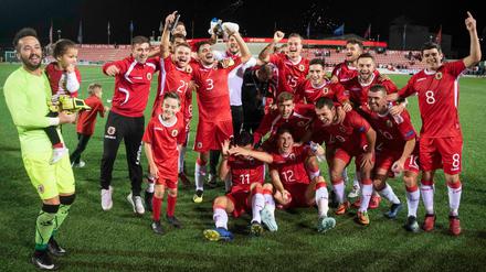 Kein Halten mehr. Gibraltar nach dem zweiten Pflichtspielsieg.