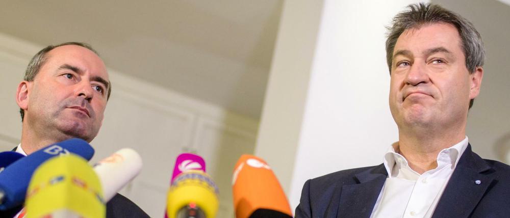 Hubert Aiwanger von den Freien Wählern und Markus Söder (CSU), Ministerpräsident von Bayern, wollen es miteinander probieren.