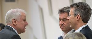 Weiter so: CSU-Parteichef Horst Seehofer, Ministerpräsident Markus Söder und Generalsekretär Markus Blume.