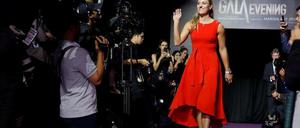 Die Frau in Rot. Angelique Kerber am Freitag in Singapur.