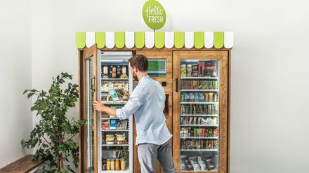 Der intelligente Kühlschrank von HelloFreshGO. Das Berliner Startup will damit Geschäftskunden ansprechen.
