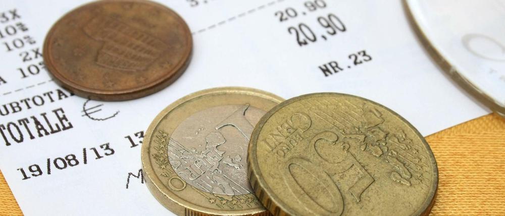 Die Höhe des Trinkgeld hängt auch vom bezahlen Betrag ab.