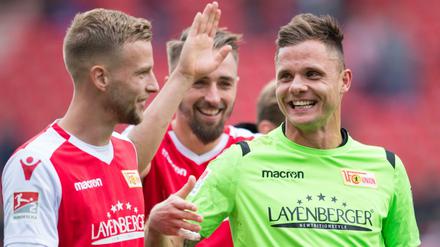 Auf sie kommt es an. Unions Innenverteidiger Marvin Friedrich, Florian Hübner und Torwart Rafal Gikiewicz (von links) wollen in Paderborn zu Null spielen.
