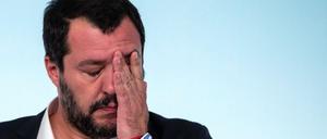 Matteo Salvini, Innenminister von Italien, bei einer Pressekonferenz im Palazzo Chigi in Rom. 