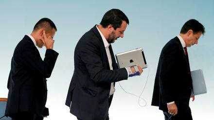 Luigi Di Maio, Giuseppe Conte und Matteo Salvini