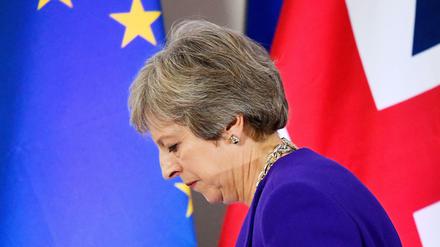 Die britische Premierministerin Theresa May beim EU-Gipfel in Brüssel diese Woche.