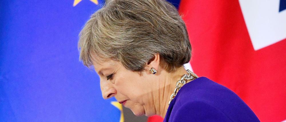 Die britische Premierministerin Theresa May beim EU-Gipfel in Brüssel diese Woche.