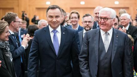 Ärger darf man auch mal zeigen: Bundespräsident Steinmeier (r.) und der polnische Präsident Duda am Dienstag in Berlin.
