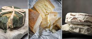 Vom Bregenzerwald bis Amerika. Ursula Heinzelmann hat sie alle verkostet: den „Figaro“ der Andante Dairy in Kalifornien, den „Pecorino Verde Naturale“ von Gianfranco Bussu aus Sardinien, den „Harbison“ von Jasper Hill Creamery & Cellars in Vermon (von oben).