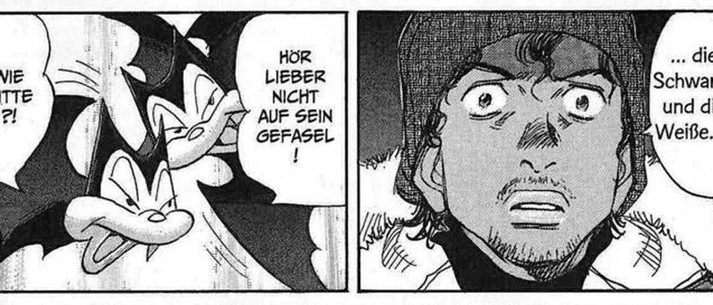 Zeichner und Gezeichnete: Eine Szene aus „Billy Bat“.