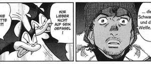 Zeichner und Gezeichnete: Eine Szene aus „Billy Bat“.