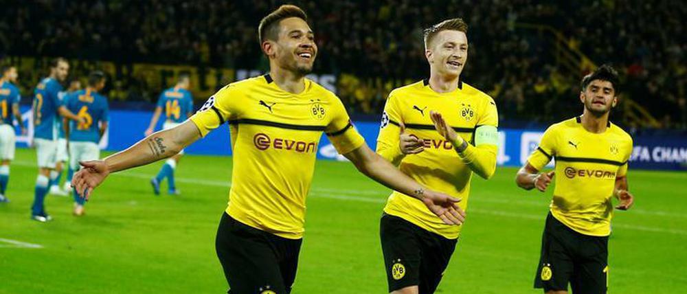 Wieder einer drin. Die Dortmunder zeigten sich auch gegen Atletico Madrid treffsicher.