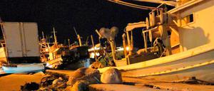 Der Hafen der griechischen Insel Zakynthos nach einem Erdbeben.