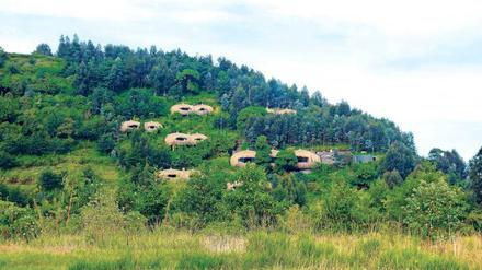 Außerirdisch. Könnten Ufos sein: die Villen der Bisate Lodge in den Virunga-Bergen.