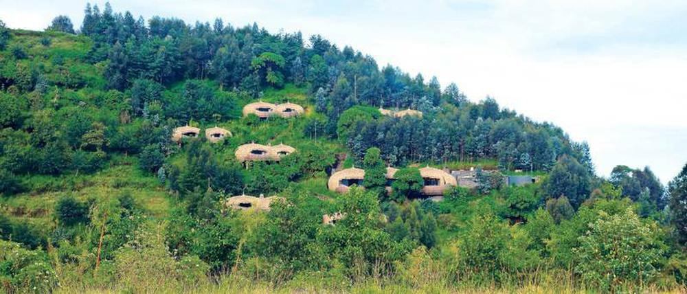 Außerirdisch. Könnten Ufos sein: die Villen der Bisate Lodge in den Virunga-Bergen.