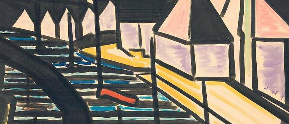 Geometrie und Fluss. Die niederländische Malerin Jacoba van Heemskerck (1876-1923) wurde zwischen 1914 und 1924 häufig in Herwarth Waldens Berliner Galerie „Der Sturm“ gezeigt. Dieses „Segelbild“ entstand um 1915.