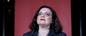 Zweieinhalb Minuten Parteichefin Andrea Nahles am Abend der Hessen-Wahl.
