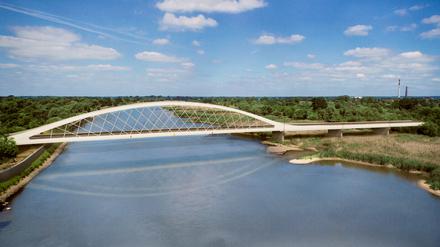 Filigran soll sie wirken, die neue Oderbrücke bei Küstrin.
