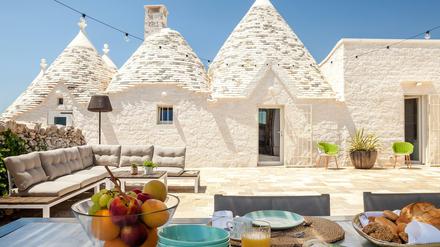Frühstück ist serviert. Villa Fichimori in Marina di Marittima (Puglia, Italien).