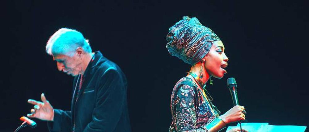 Musikalisch ein perfektes Paar. Bob Mintzer, Leiter und Arrangeur der WDR Big Band, und die Sängerin Jazzmeia Horn.