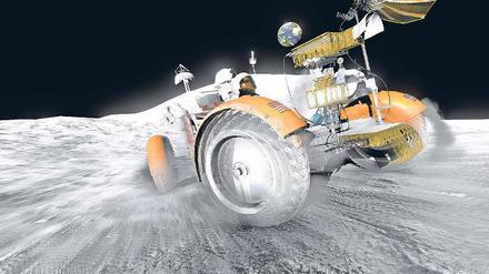 Rasante Tour über die Mondoberfläche mit dem "Lunar Rover".