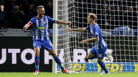 Groß war der Jubel Ende September bei Hertha: Ibisevic und Duda jubeln nach dem 2:0.