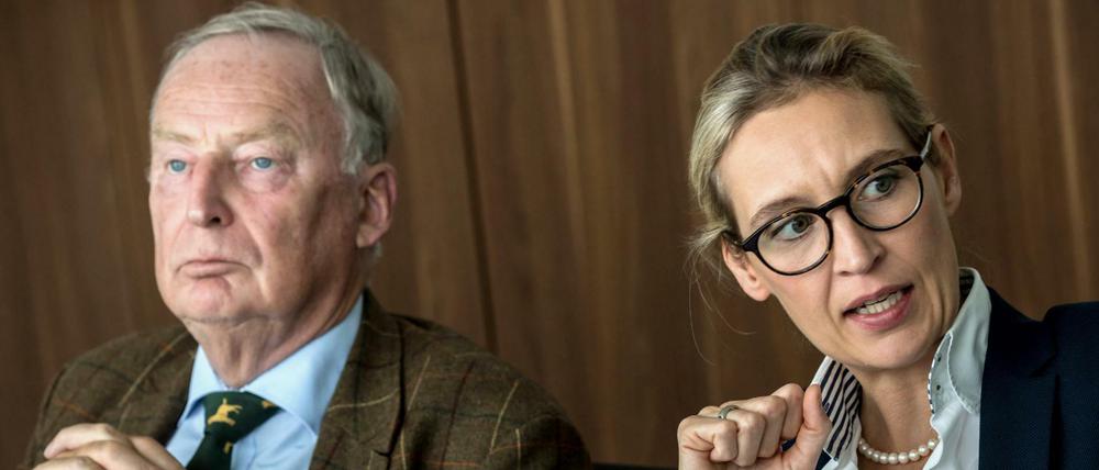 Die Bundesvorsitzenden der AfD, Alexander Gauland und Alice Weidel.