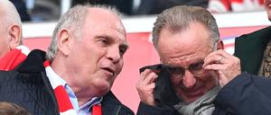 Uli Hoeneß (l), Vereinspräsident von FC Bayern, und Karl-Heinz Rummenigge, Vorstandschef von FC Bayern, haben im Informellen große Pläne geschmiedet.