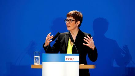 Annegret Kramp-Karrenbauer am Mittwoch bei der Vorstellung ihrer Kandidatur.