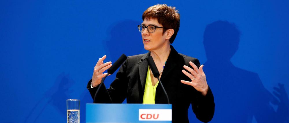 Annegret Kramp-Karrenbauer am Mittwoch bei der Vorstellung ihrer Kandidatur.