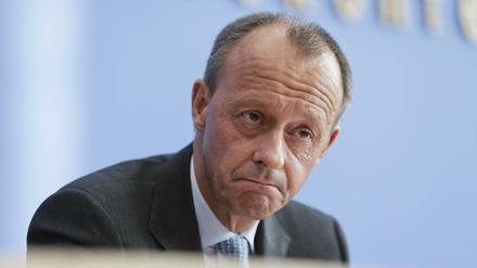 Friedrich Merz bei seinem Auftritt in der Bundespressekonferenz vor einer Woche, als er seine Kandidatur erklärte.