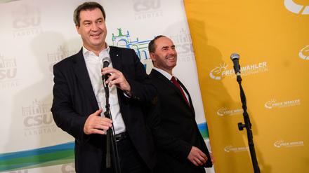 Markus Söder (CSU) und Hubert Aiwanger von den Freien Wählern (Archiv)