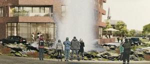 Der umstrittene Monheimer Geysir, wie er einmal aussehen soll.