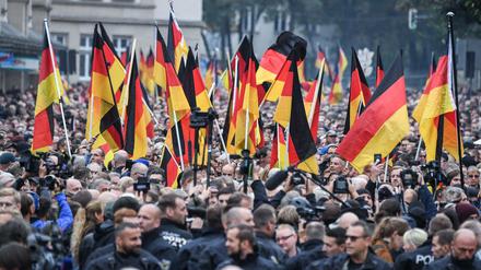 Demonstration der AfD und der ausländerfeindlichen Pegida-Bewegung Anfang September in Chemnitz. 