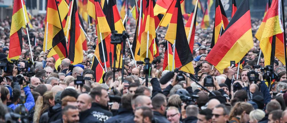 Demonstration der AfD und der ausländerfeindlichen Pegida-Bewegung Anfang September in Chemnitz.