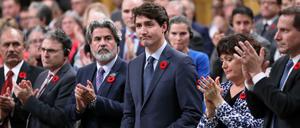 Der kanadische Premierminister Justin Trudeau bei seiner Rede im Parlament von Ottawa am Mittwoch.
